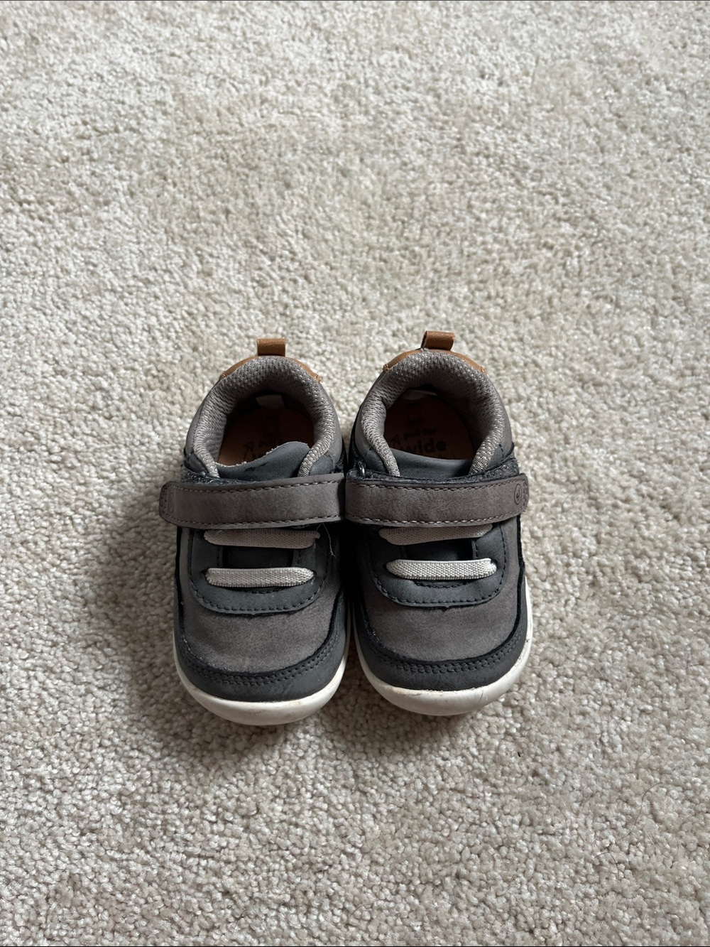 Stride Rite Gray and Brown Toddlers' Hook-and-Loop Sneakers